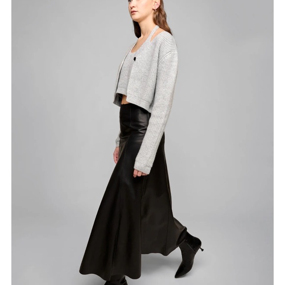 Pixie Market Black Faux Leather Maxi Skirt - Picture 3 of 8